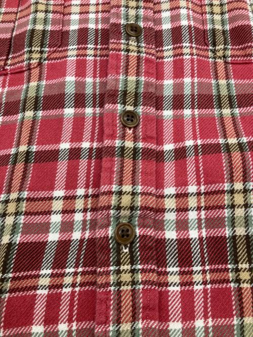 POLO RALPH LAUREN（ポロ・ラルフローレン）POLO RALPH LAUREN (ポロ・ラルフローレン) スエードエルボーパッチネルシャツ レッド サイズ:Mの古着・服飾アイテム