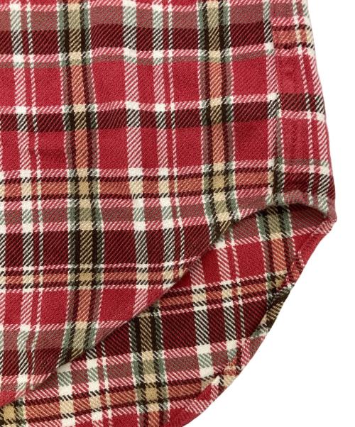 POLO RALPH LAUREN（ポロ・ラルフローレン）POLO RALPH LAUREN (ポロ・ラルフローレン) スエードエルボーパッチネルシャツ レッド サイズ:Mの古着・服飾アイテム