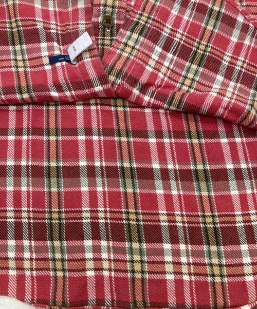 POLO RALPH LAUREN（ポロ・ラルフローレン）POLO RALPH LAUREN (ポロ・ラルフローレン) スエードエルボーパッチネルシャツ レッド サイズ:Mの古着・服飾アイテム