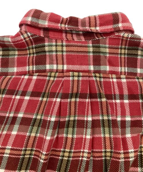 POLO RALPH LAUREN（ポロ・ラルフローレン）POLO RALPH LAUREN (ポロ・ラルフローレン) スエードエルボーパッチネルシャツ レッド サイズ:Mの古着・服飾アイテム