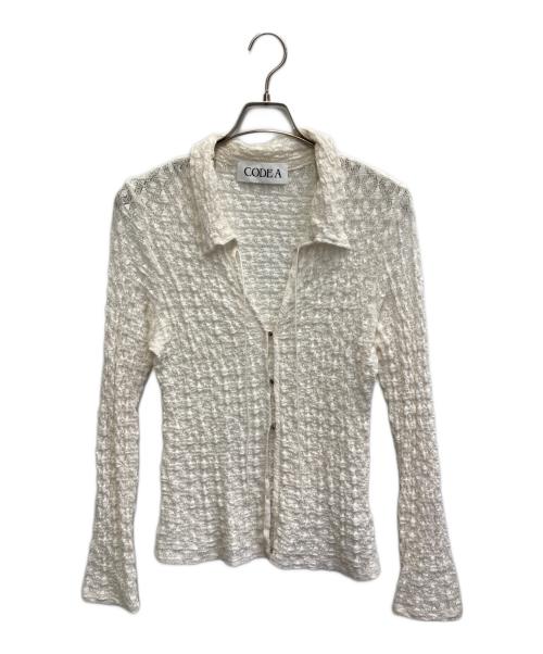 CODEA（コードエー）CODEA (コードエー) shrink lace blouse ホワイト サイズ:Fの古着・服飾アイテム