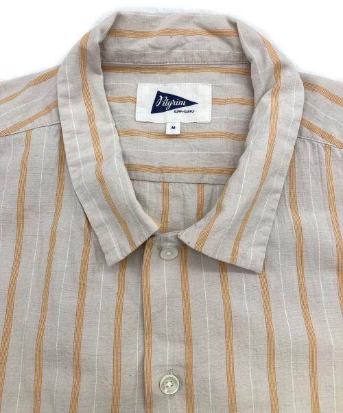 Pilgrim Surf+Supply（ピルグリム サーフサプライ）PILGRIM SURF+SUPPLY (ピルグリム サーフサプライ) 25SS Johnny Stripe Short Sleeve Shirt ベージュ サイズ:Mの古着・服飾アイテム
