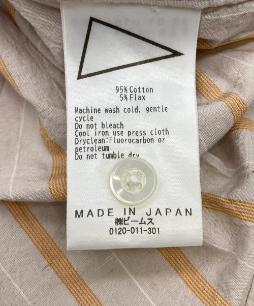 Pilgrim Surf+Supply（ピルグリム サーフサプライ）PILGRIM SURF+SUPPLY (ピルグリム サーフサプライ) 25SS Johnny Stripe Short Sleeve Shirt ベージュ サイズ:Mの古着・服飾アイテム