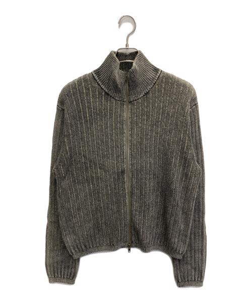 BEAMS（ビームス）BEAMS (ビームス) リラックスフィット フェード スタンド フルジップ ニット ブラック×ホワイト サイズ:Mの古着・服飾アイテム
