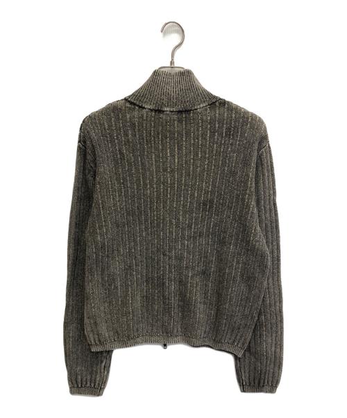 BEAMS（ビームス）BEAMS (ビームス) リラックスフィット フェード スタンド フルジップ ニット ブラック×ホワイト サイズ:Mの古着・服飾アイテム