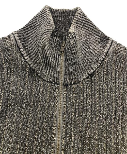 BEAMS（ビームス）BEAMS (ビームス) リラックスフィット フェード スタンド フルジップ ニット ブラック×ホワイト サイズ:Mの古着・服飾アイテム