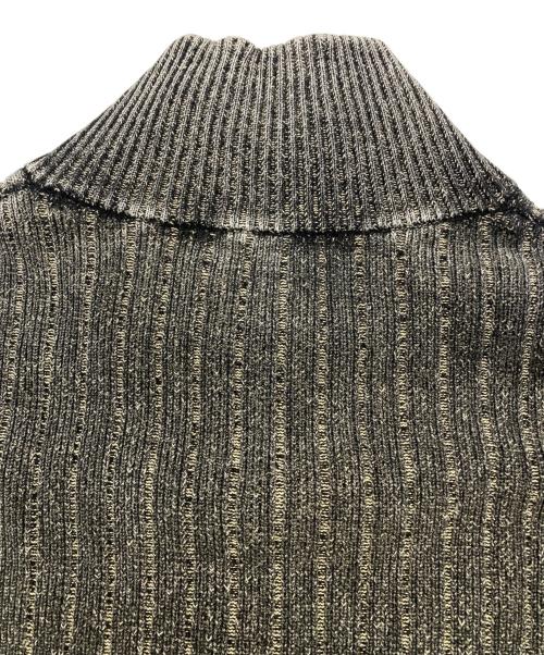 BEAMS（ビームス）BEAMS (ビームス) リラックスフィット フェード スタンド フルジップ ニット ブラック×ホワイト サイズ:Mの古着・服飾アイテム