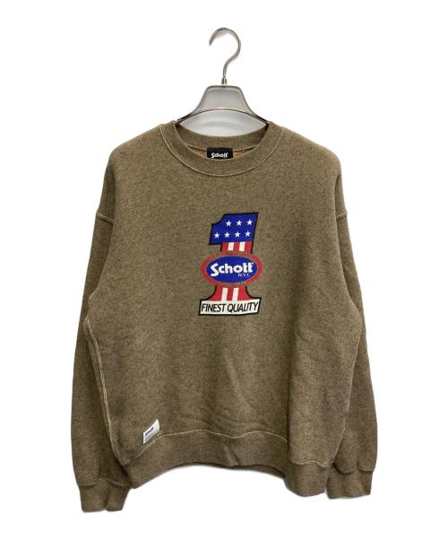Schott（ショット）Schott (ショット) SALT AND PEPPER SWEAT ベージュ サイズ:Lの古着・服飾アイテム