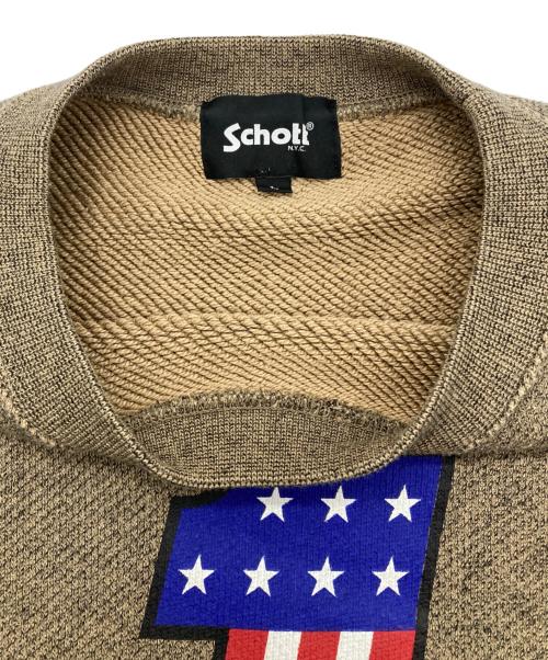 Schott（ショット）Schott (ショット) SALT AND PEPPER SWEAT ベージュ サイズ:Lの古着・服飾アイテム
