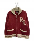 CHAPS RALPH LAURENチャップス ラルフローレン）の古着「カウチンニットジャケット」｜レッド