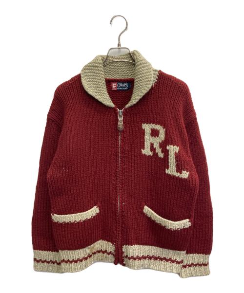 CHAPS RALPH LAUREN（チャップス ラルフローレン）CHAPS RALPH LAUREN (チャップス ラルフローレン) カウチンニットジャケット レッド サイズ:Lの古着・服飾アイテム