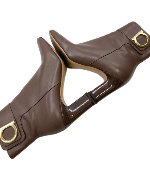 Salvatore Ferragamo（サルヴァトーレ フェラガモ）Salvatore Ferragamo (サルヴァトーレ フェラガモ) ブーティ ブラウン サイズ:4Dの古着・服飾アイテム