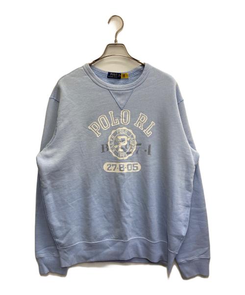 POLO RALPH LAUREN（ポロ・ラルフローレン）POLO RALPH LAUREN (ポロ・ラルフローレン) プリントスウェット スカイブルー サイズ:Lの古着・服飾アイテム
