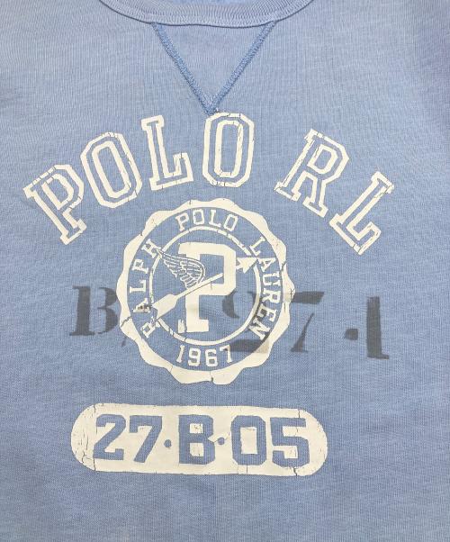 POLO RALPH LAUREN（ポロ・ラルフローレン）POLO RALPH LAUREN (ポロ・ラルフローレン) プリントスウェット スカイブルー サイズ:Lの古着・服飾アイテム