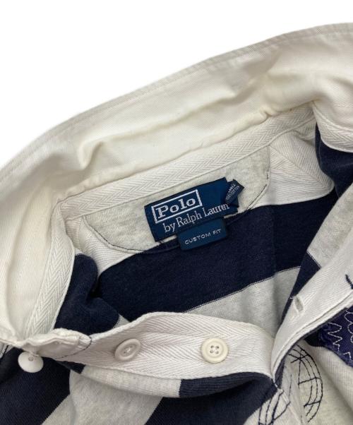 POLO RALPH LAUREN（ポロ・ラルフローレン）POLO RALPH LAUREN (ポロ・ラルフローレン) ボーダーポロシャツ ネイビー×グレー サイズ:Mの古着・服飾アイテム