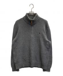 POLO RALPH LAUREN（ポロ・ラルフローレン）の古着「ハーフジップニット」｜グレー