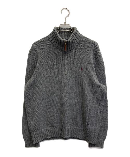 POLO RALPH LAUREN（ポロ・ラルフローレン）POLO RALPH LAUREN (ポロ・ラルフローレン) ハーフジップニット グレー サイズ:Lの古着・服飾アイテム