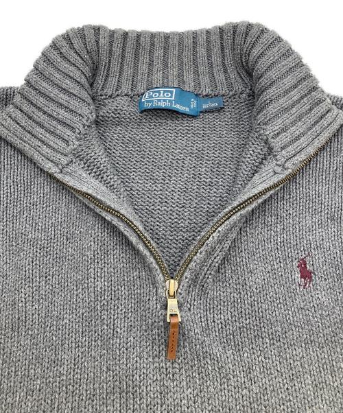 POLO RALPH LAUREN（ポロ・ラルフローレン）POLO RALPH LAUREN (ポロ・ラルフローレン) ハーフジップニット グレー サイズ:Lの古着・服飾アイテム