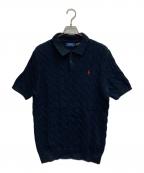 POLO RALPH LAURENポロ・ラルフローレン）の古着「半袖ケーブルニット」｜ブラック