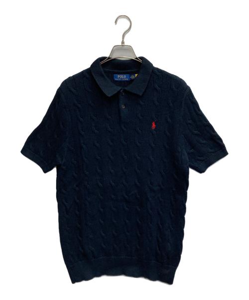 POLO RALPH LAUREN（ポロ・ラルフローレン）POLO RALPH LAUREN (ポロ・ラルフローレン) 半袖ケーブルニット ブラック サイズ:Mの古着・服飾アイテム