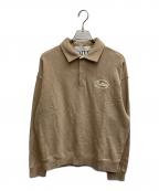 SATURセター）の古着「Rope Logo Loose Fit Collar Sweatshirt」｜ブラウン