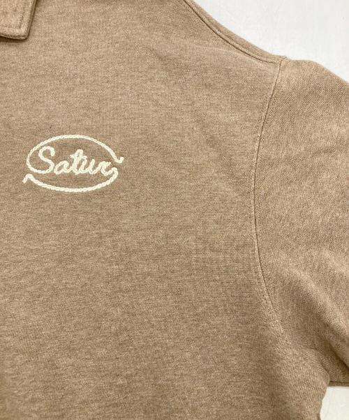 SATUR（セター）SATUR (セター) Rope Logo Loose Fit Collar Sweatshirt ブラウン サイズ:Sの古着・服飾アイテム
