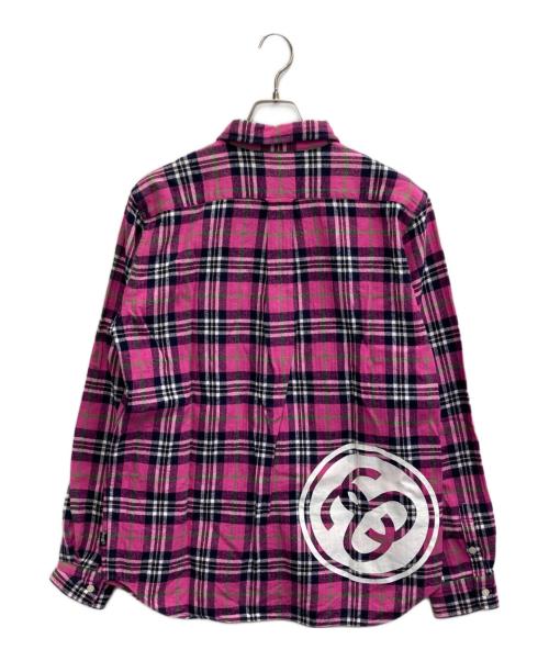 stussy（ステューシー）stussy (ステューシー) 00ｓチェックシャツ ピンク サイズ:Lの古着・服飾アイテム