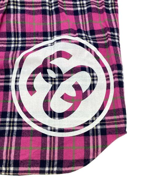 stussy（ステューシー）stussy (ステューシー) 00ｓチェックシャツ ピンク サイズ:Lの古着・服飾アイテム