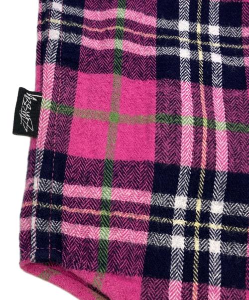 stussy（ステューシー）stussy (ステューシー) 00ｓチェックシャツ ピンク サイズ:Lの古着・服飾アイテム
