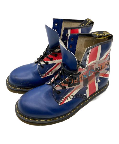 Dr.Martens（ドクターマーチン）Dr.Martens (ドクターマーチン) ユニオンジャック 1460 8ホールブーツ ブルー×レッド サイズ:8の古着・服飾アイテム