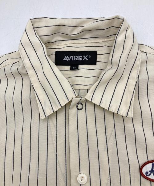 AVIREX（アヴィレックス）AVIREX (アヴィレックス) ストライプ半袖シャツ ベージュ サイズ:Mの古着・服飾アイテム