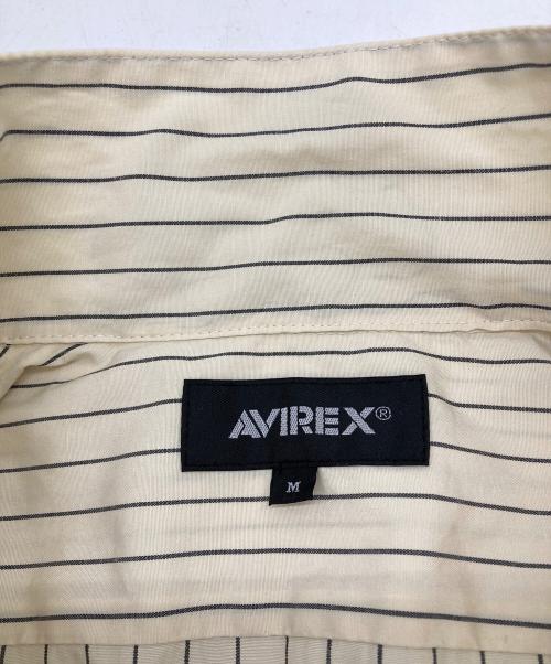 AVIREX（アヴィレックス）AVIREX (アヴィレックス) ストライプ半袖シャツ ベージュ サイズ:Mの古着・服飾アイテム
