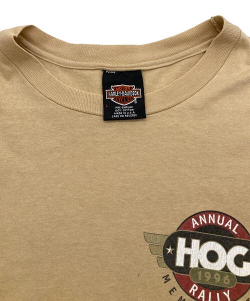 HARLEY-DAVIDSON（ハーレーダビッドソン）HARLEY-DAVIDSON (ハーレーダビッドソン) プリントTシャツ ベージュ サイズ:Lの古着・服飾アイテム