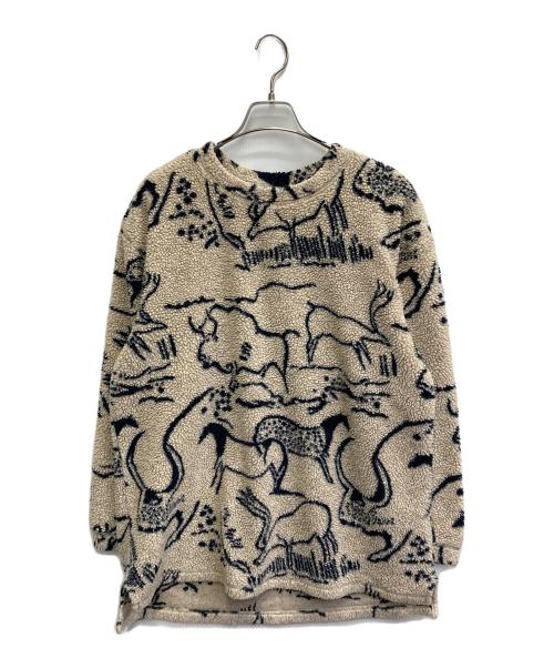 WOOLRICH（ウールリッチ）WOOLRICH (ウールリッチ) 90ｓ 総柄フリーススウェット ベージュ サイズ:Lの古着・服飾アイテム
