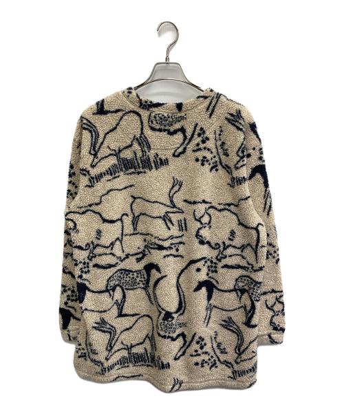 WOOLRICH（ウールリッチ）WOOLRICH (ウールリッチ) 90ｓ 総柄フリーススウェット ベージュ サイズ:Lの古着・服飾アイテム