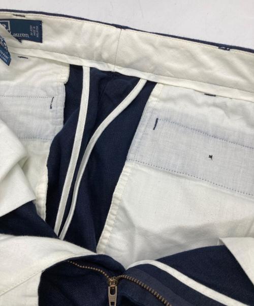 POLO RALPH LAUREN（ポロ・ラルフローレン）POLO RALPH LAUREN (ポロ・ラルフローレン) リネンタックパンツ ネイビー サイズ:34/30の古着・服飾アイテム
