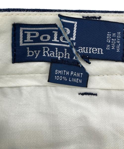 POLO RALPH LAUREN（ポロ・ラルフローレン）POLO RALPH LAUREN (ポロ・ラルフローレン) リネンタックパンツ ネイビー サイズ:34/30の古着・服飾アイテム