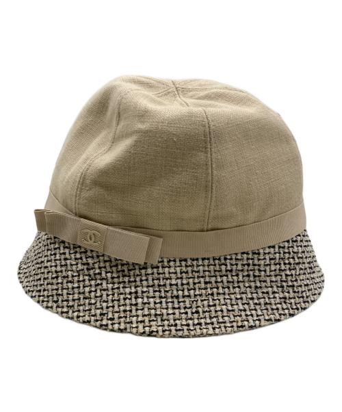 CHANEL（シャネル）CHANEL (シャネル) ツイードミックスバケットハット ベージュ サイズ:57の古着・服飾アイテム