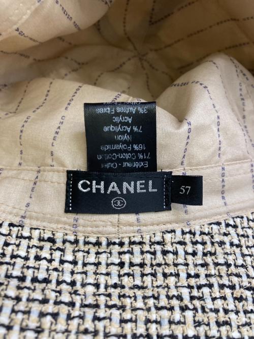 CHANEL（シャネル）CHANEL (シャネル) ツイードミックスバケットハット ベージュ サイズ:57の古着・服飾アイテム