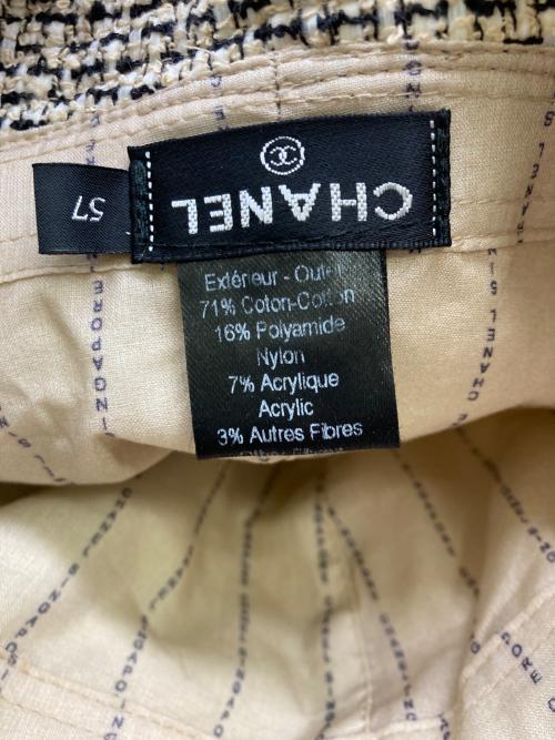 CHANEL（シャネル）CHANEL (シャネル) ツイードミックスバケットハット ベージュ サイズ:57の古着・服飾アイテム