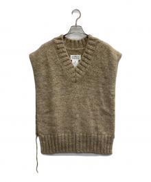 Maison Margiela（メゾンマルジェラ）の古着「ボタニカルダイタバードニットベスト」｜ベージュ