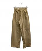 SURT×BIG JOHNサート×ビッグジョン）の古着「ダメージ加工ルーズシルエットデニム バギーデニム パンツ」｜ベージュ