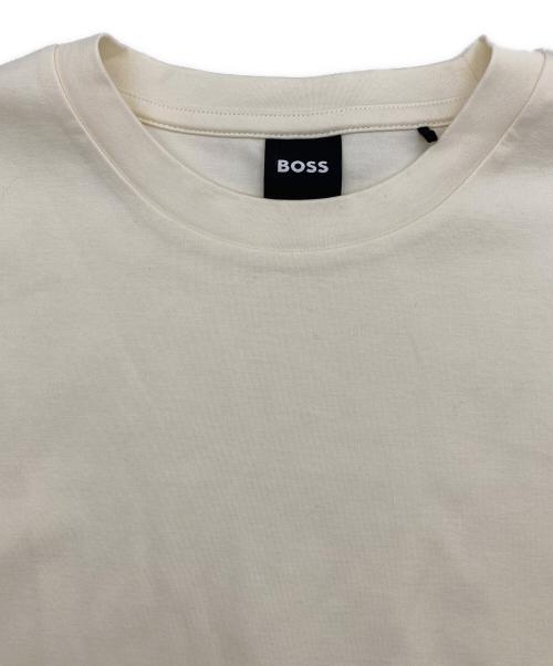 BOSS（ボス）BOSS (ボス) ロゴ刺繍Tシャツ ベージュ サイズ:Mの古着・服飾アイテム