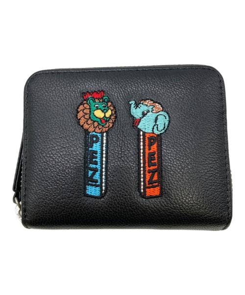 ear PAPILLONNER（イアパピヨネ）ear PAPILLONNER (イアパピヨネ) PEZ (ペッツ) コラボジャバラ折り財布 ブラックの古着・服飾アイテム