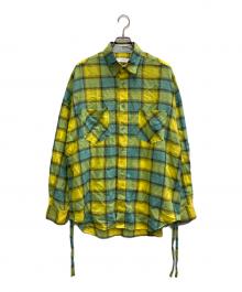 FACETASM（ファセッタズム）の古着「CHECK SLIT BIG SHIRT」｜ブルー×イエロー