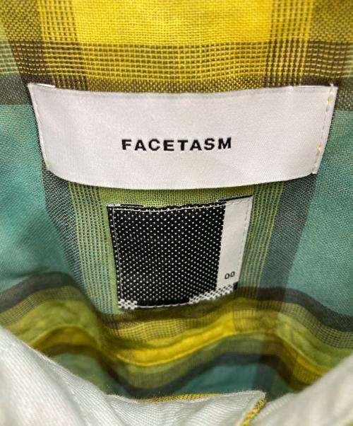 FACETASM（ファセッタズム）FACETASM (ファセッタズム) CHECK SLIT BIG SHIRT ブルー×イエロー サイズ:FREEの古着・服飾アイテム