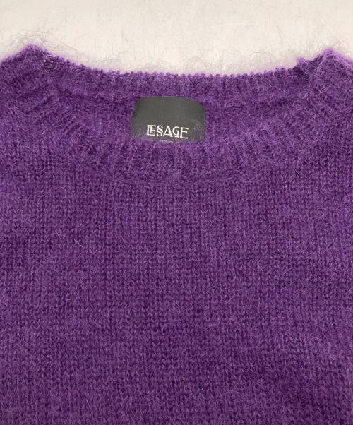 journal standard L'essage（ジャーナルスタンダード レサージュ）journal standard L'essage (ジャーナルスタンダード レサージュ) モヘヤmixクルーネックプルオーバー パープル サイズ:FREEの古着・服飾アイテム