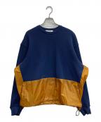 MISTERGENTLEMANミスタージェントルマン）の古着「NYLON SWITCHED KNIT」｜ネイビー×ブラウン