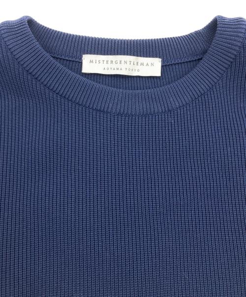 MISTERGENTLEMAN（ミスタージェントルマン）MISTERGENTLEMAN (ミスタージェントルマン) NYLON SWITCHED KNIT ネイビー×ブラウン サイズ:Mの古着・服飾アイテム