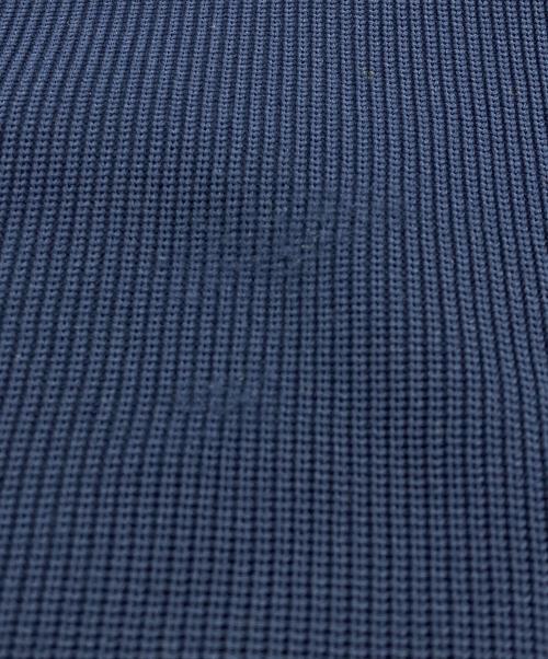 MISTERGENTLEMAN（ミスタージェントルマン）MISTERGENTLEMAN (ミスタージェントルマン) NYLON SWITCHED KNIT ネイビー×ブラウン サイズ:Mの古着・服飾アイテム